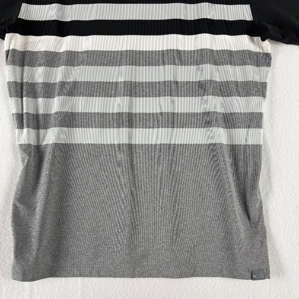 Puma, Golf Polo Shirt, Black and Gray Stripes, Men's Size L, Classic/Sporty look - Picture 8 of 11